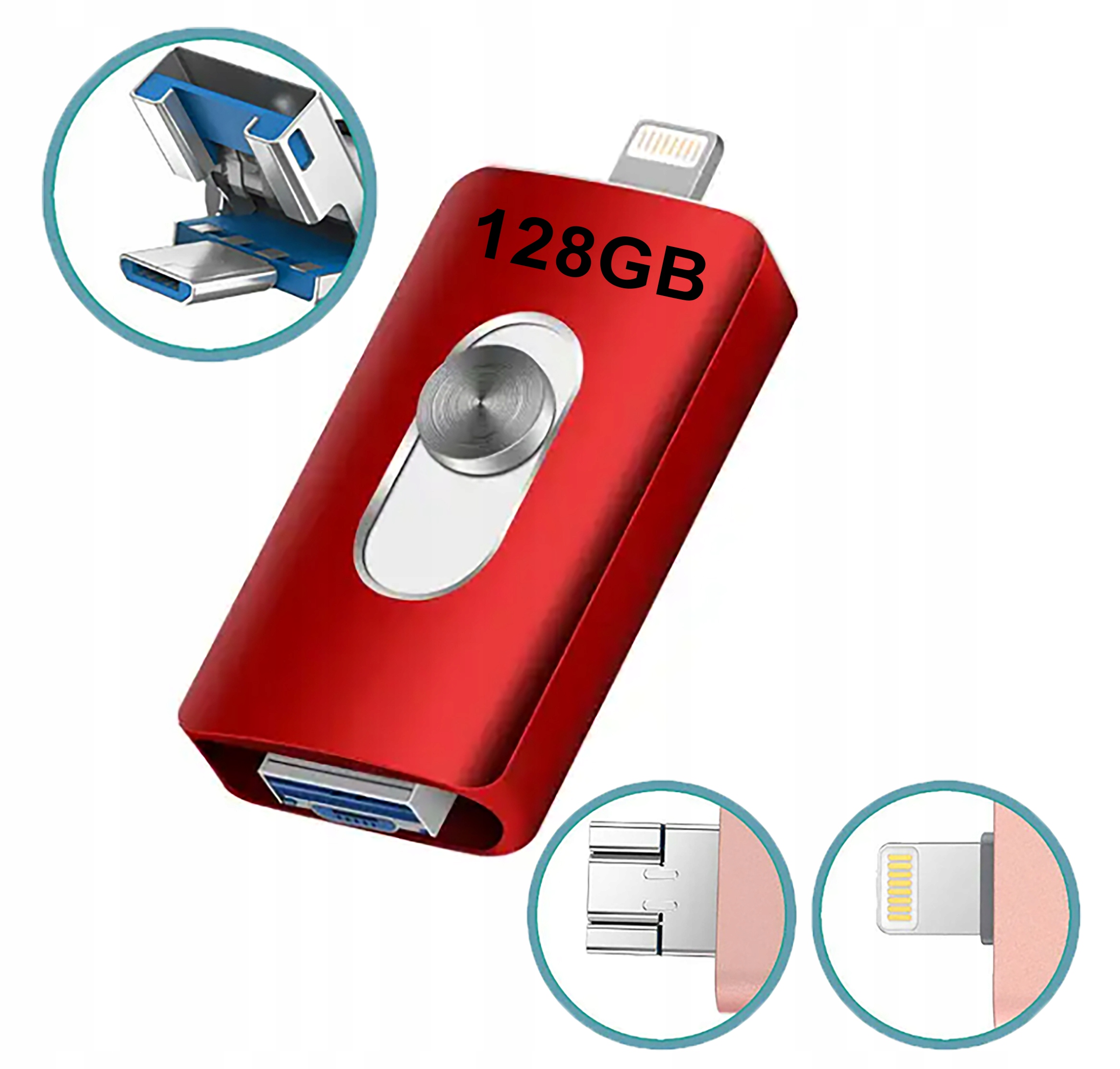 Pendrive 128GB USB 3w1 iPhone, Android, Windows