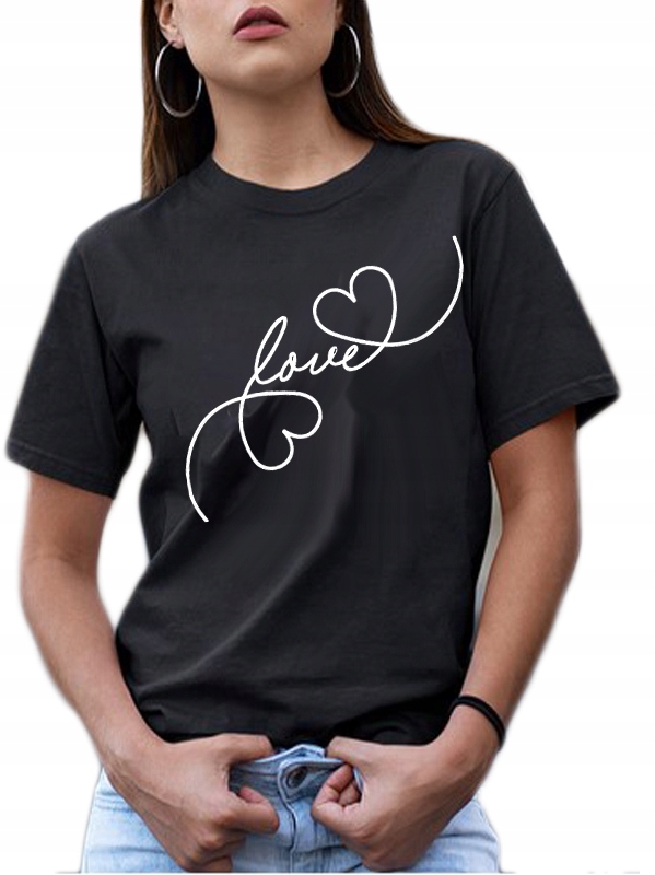 

T-shirt Koszulka Z Nadrukiem Love L
