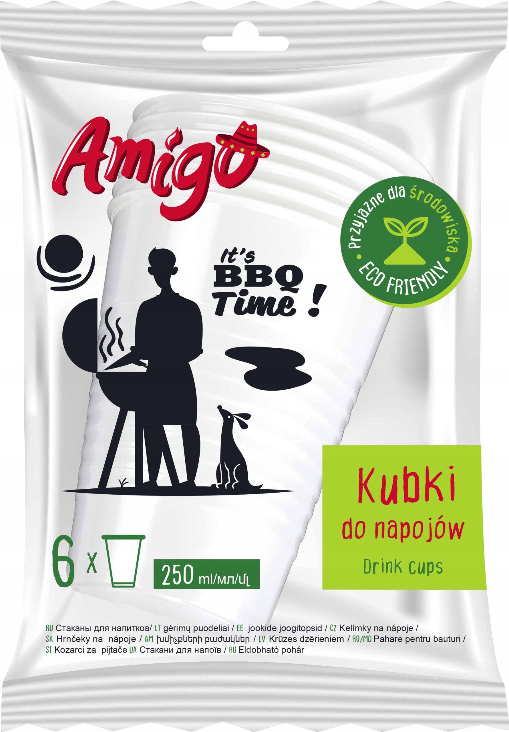

Papierowe kubki do napojów Amigo 6 sztuk 250 ml