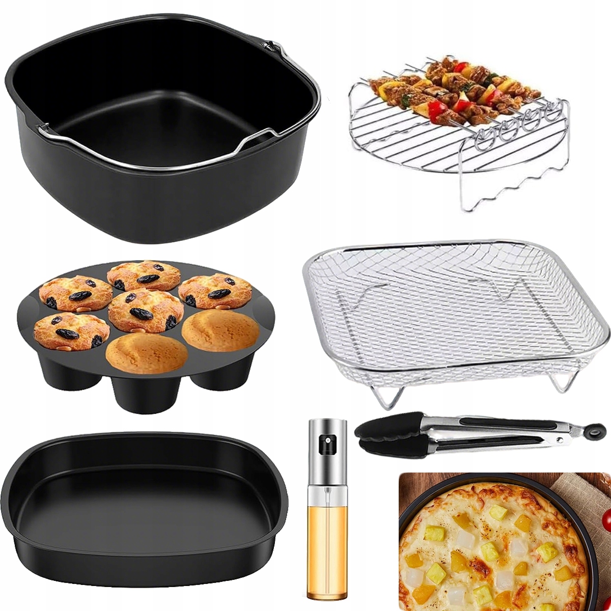 Akcesoria Do Frytkownicy Zestaw 12 elementów Air Fryer Do 6.2L Airfryer