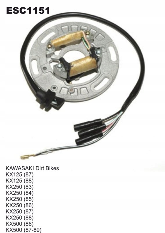 Vinutie Alternátora (stator) Kawasaki Kx 125 87-88, 250 83-88, 500 86-88