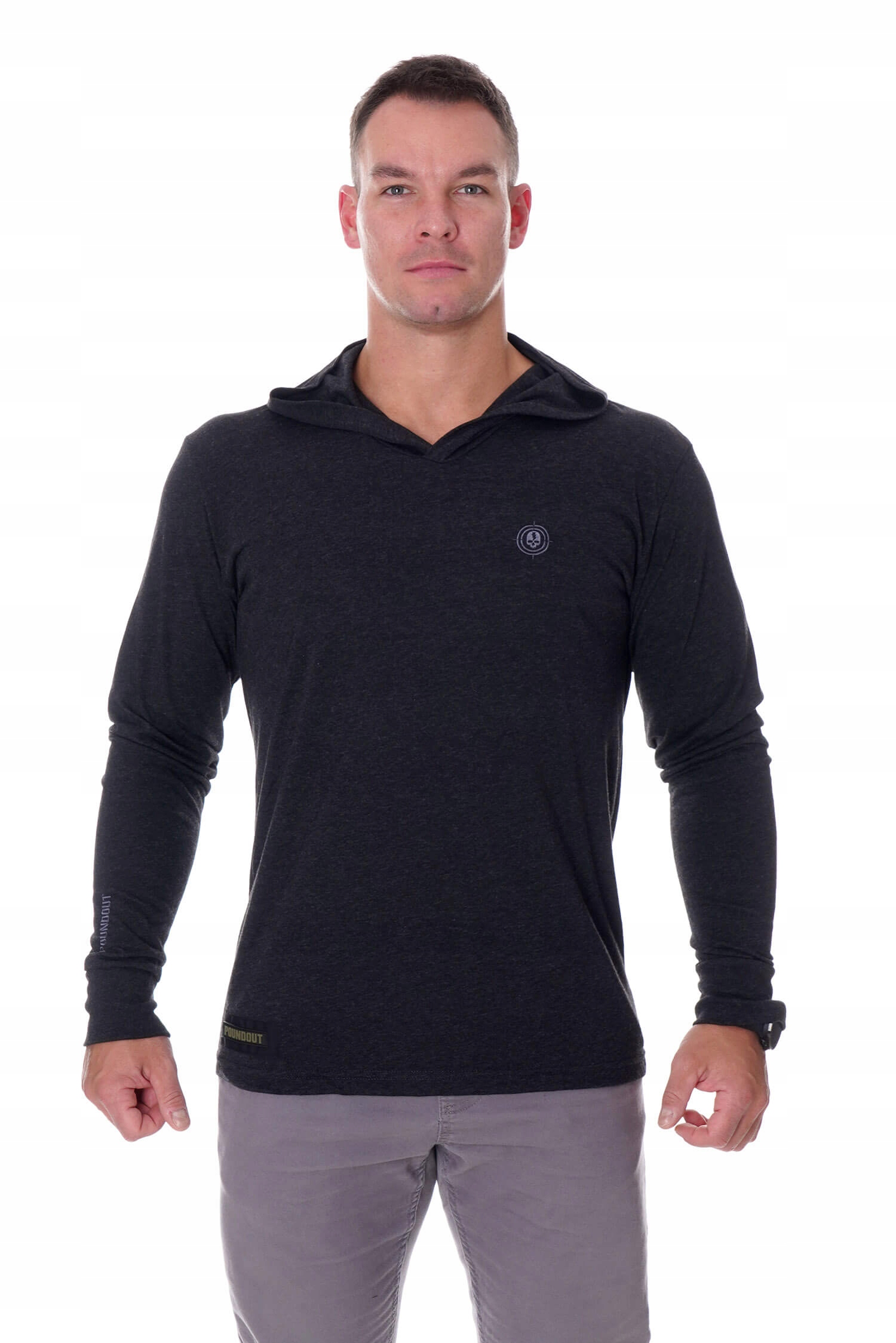 Longsleeve męski z kapturem COMBAT czarny XXL