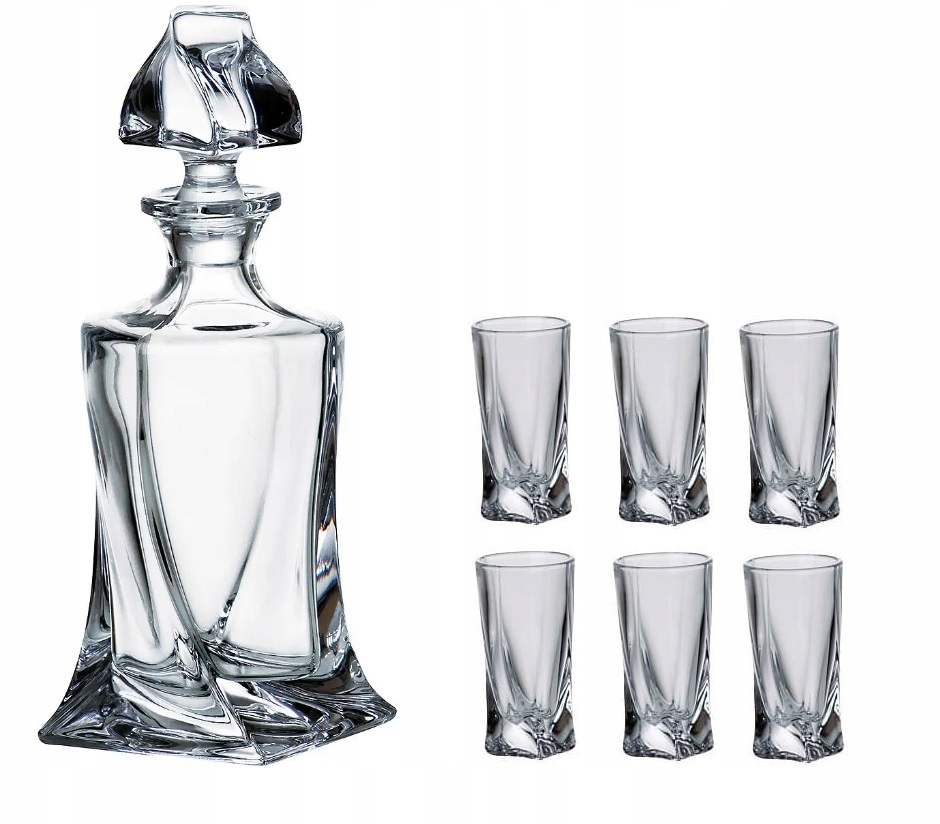 Sada na vodku a likér karafa 400 ml 6 sklenic 50 ml Bohemia Quadro