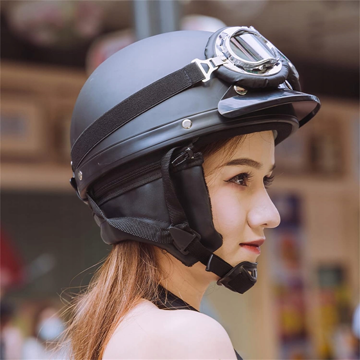 SKÓRZANY KASK MOTOCYKLOWY ORZESZEK HEŁM RETRO CZAPKA Z CZASZKĄ KASK UNISEX Typ Szczękowe / Modułowe