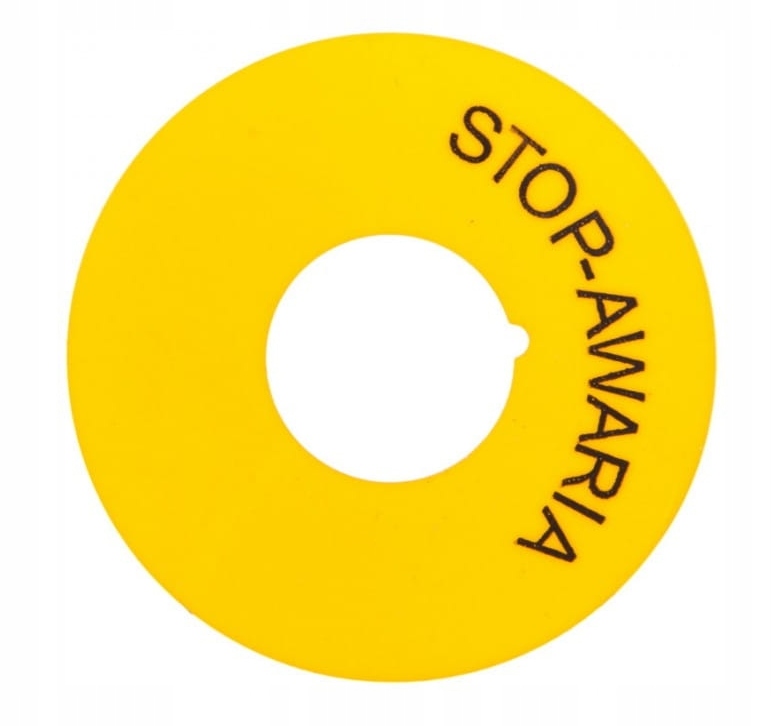 

Pierścień żółty pod awaryjny 22mm Stop-awaria Bhp