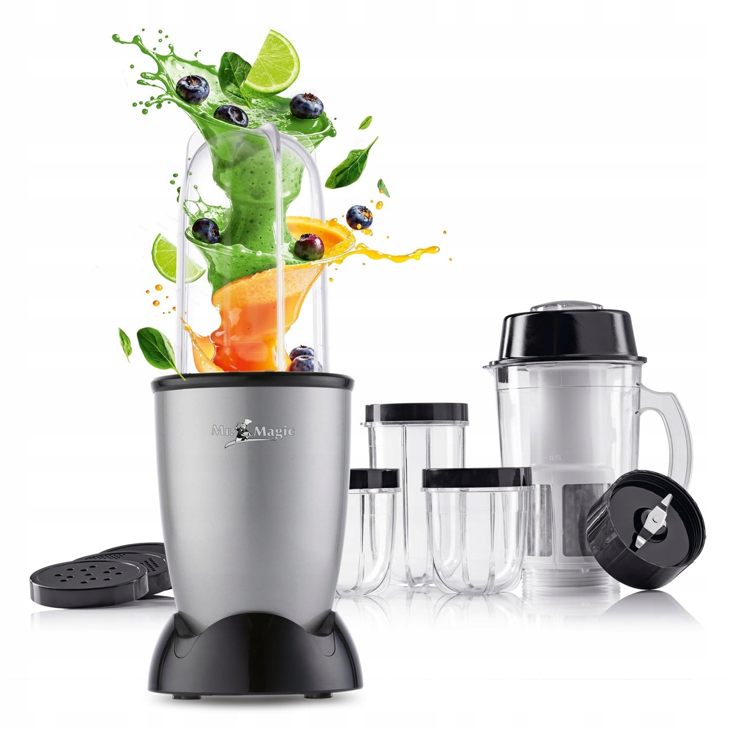Blender kielichowy Magic Smoothie Maker 400 W, szaro-czarny, mikser stojący