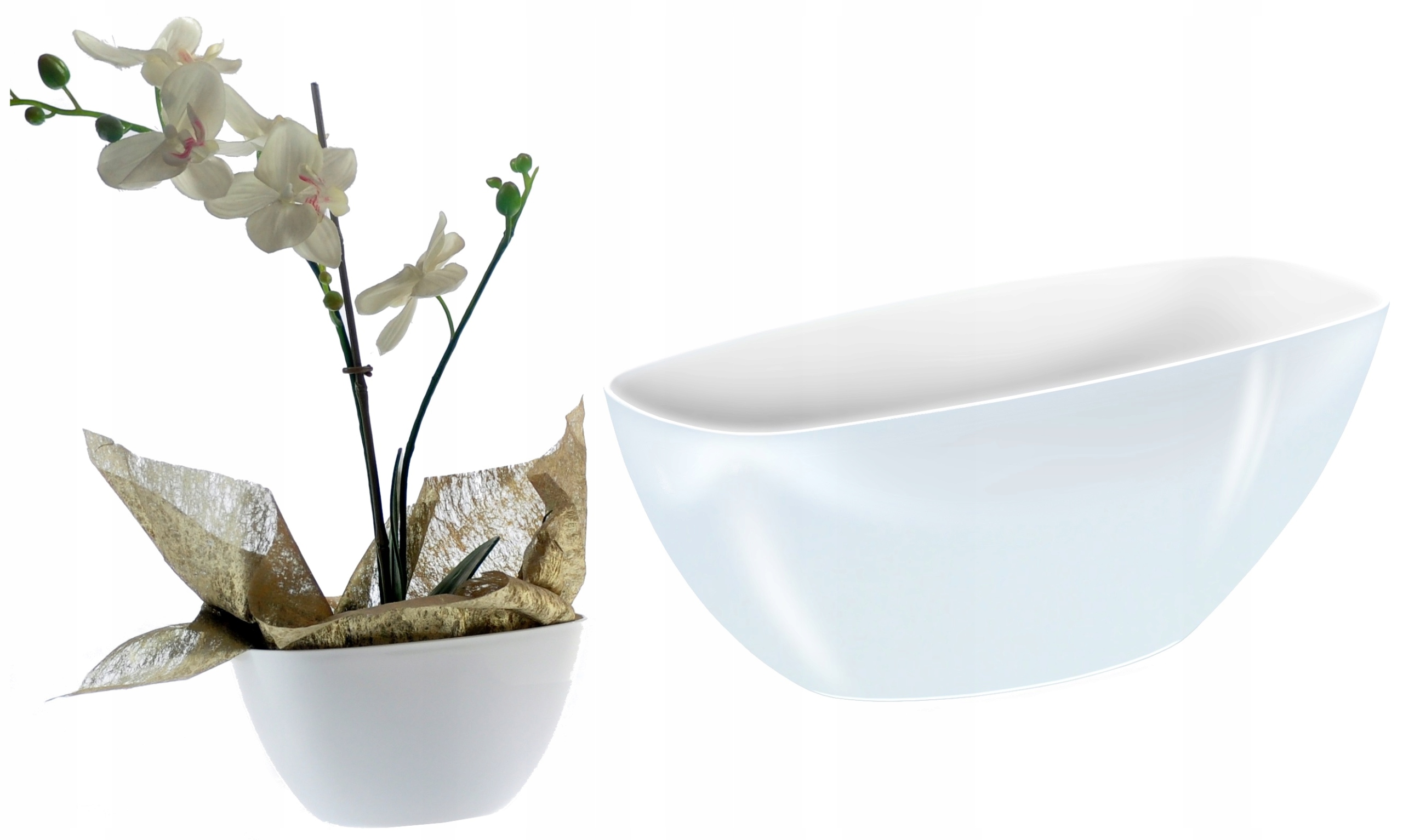 DONICZKA OSŁONKA BIAŁA DO STORCZYKÓW DRZEWKA BONSAI OWALNA - Ś20 cm W10cm