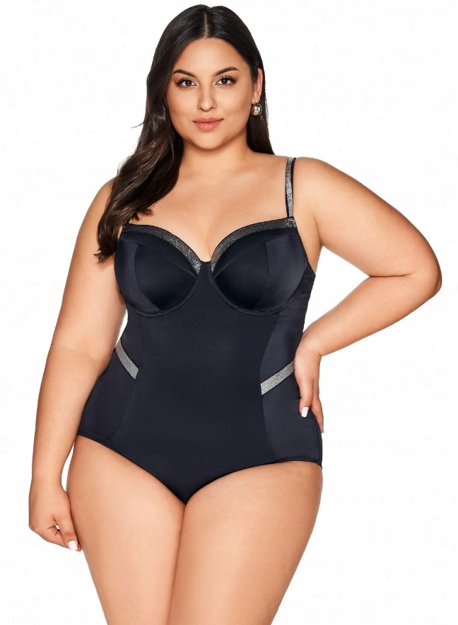 Ava Plavky Jednodílné SKJ-63 Černé 85E 44E XXL