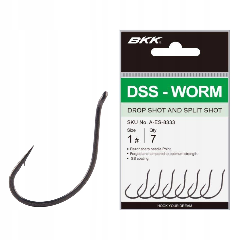

Haczyki Drop Shot Bkk DSS-Worm rozmiar 1/0 6szt
