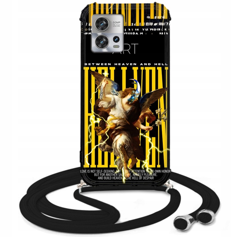 Pouzdro Crossbody Černá šňůrka pro Motorola Edge S30 Pro 5G Umělecké vzory