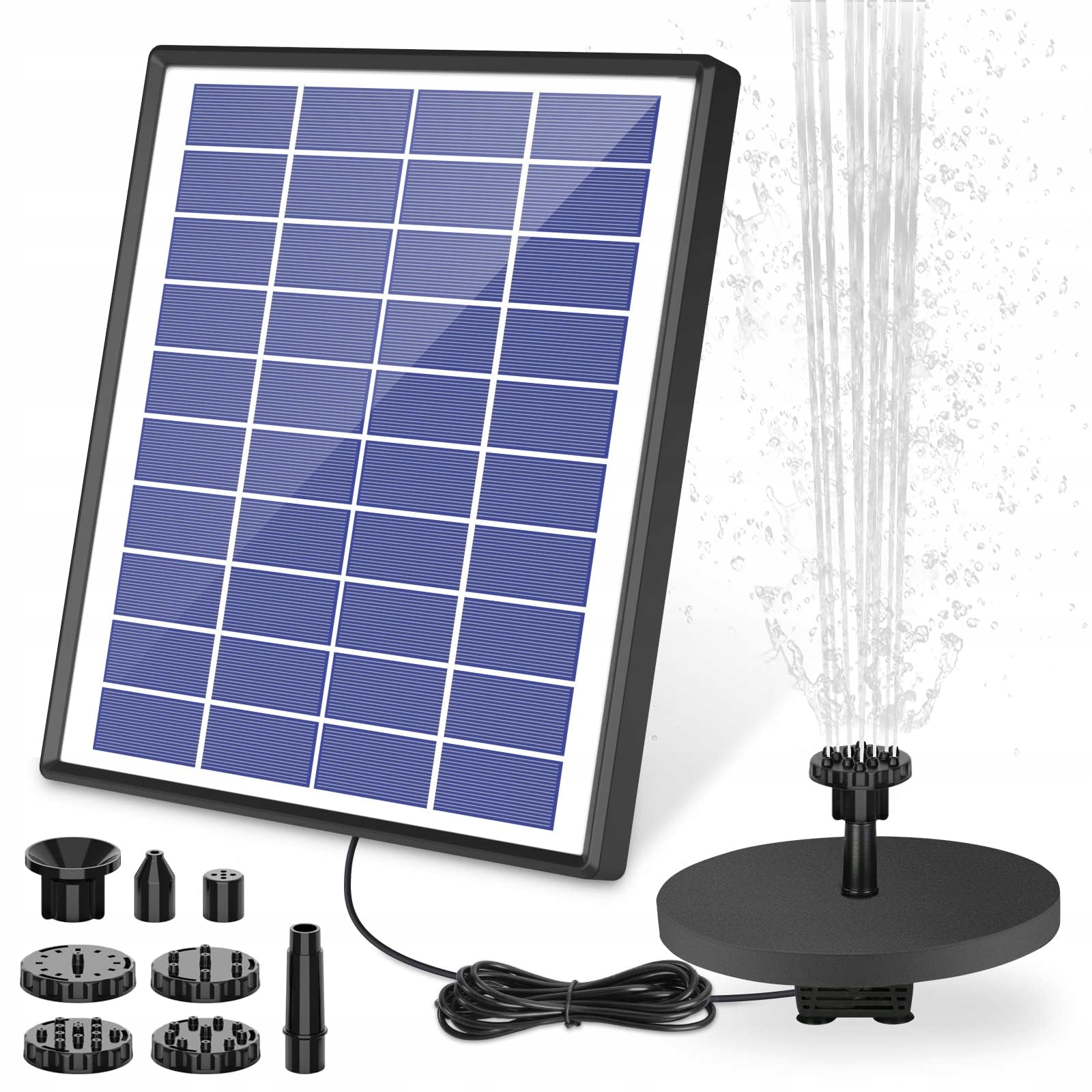 AISITIN Fontanna Solarna 6.5W Z Baterią 1500mAh Do Ogrodu I Stawu — miniatura 4