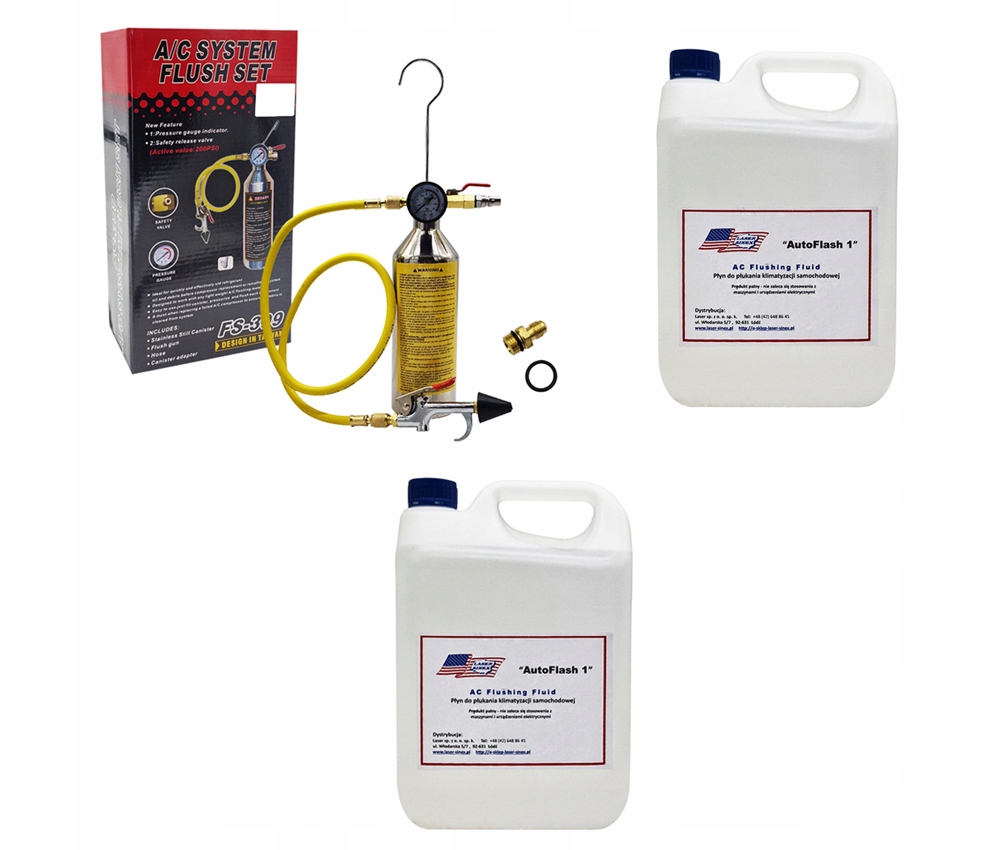 Valec Na Ručné Oplachovanie Klimatizačného Systému S Manometrom Tekutina 10 L