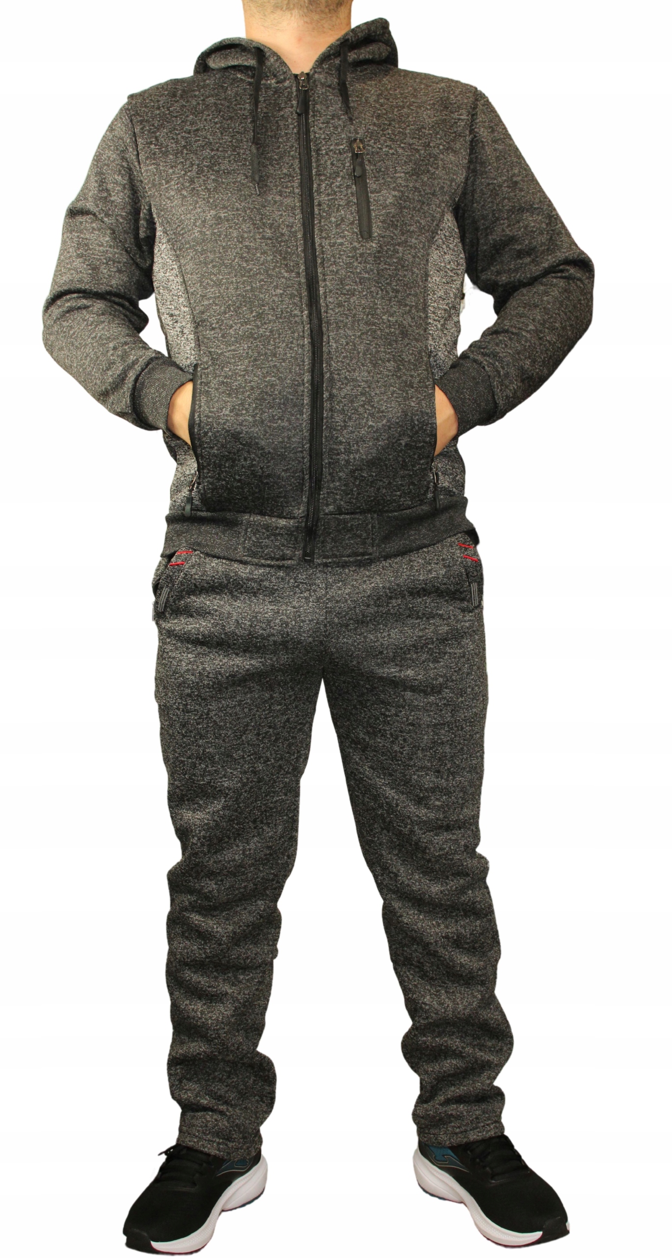 DRES MĘSKI * OCIEPLANY * KOMPLET SPODNIE PLUS BLUZA Z KAPTUREM ROZMIAR 3XL Rękaw długi rękaw