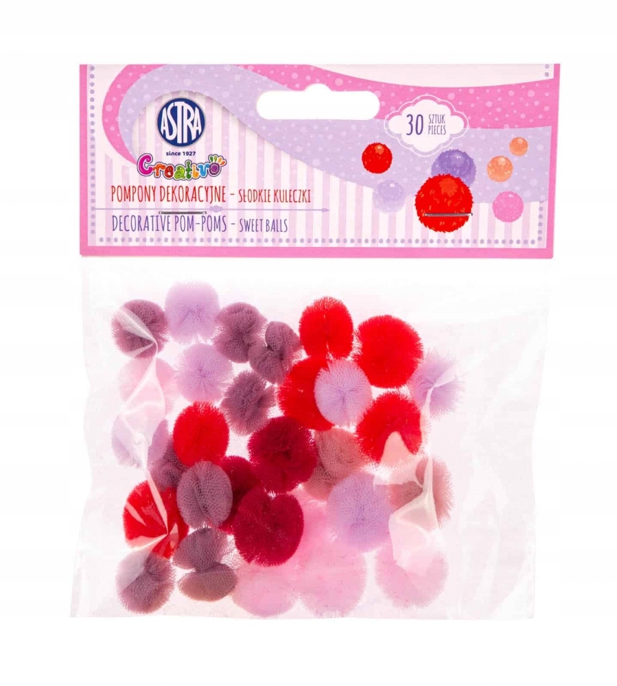Pompony poliestrowe 30 szt. Astra