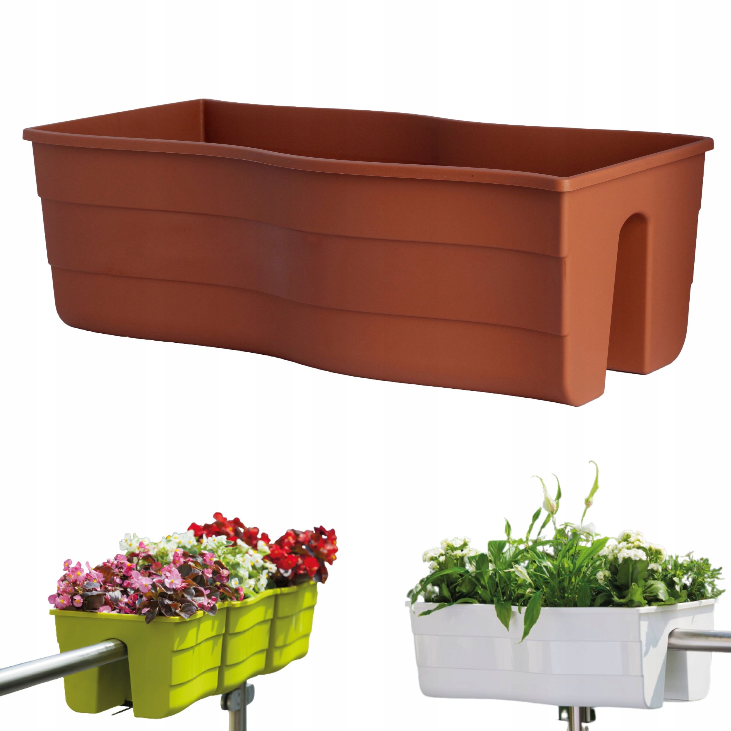 

Doniczka na balustradę Wave dł.60cm Skrzynka Fala
