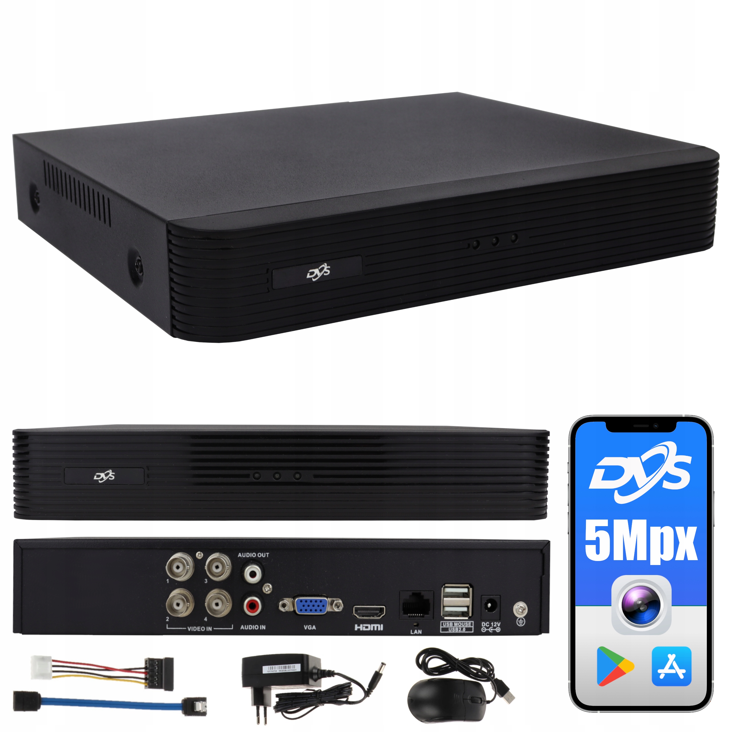 

Rejestrator Analogow Do Monitoringu 4 Kamer 5 Mpx