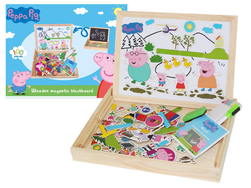 Tablica magnetyczna świnka PEPPA kredowa drewniana