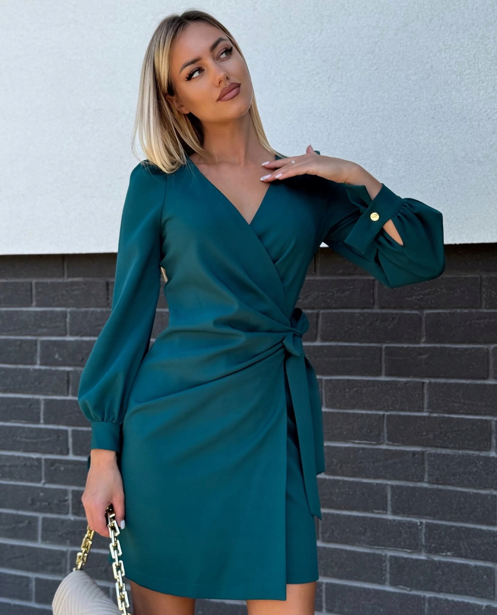 Šaty Zeštíhlující, převázaná na přijímání Zeleň XL