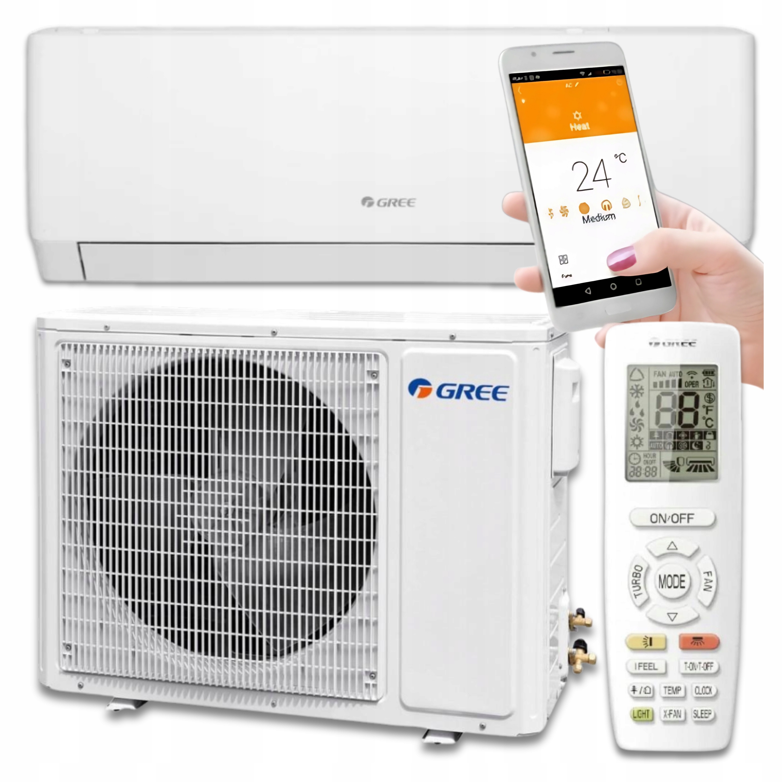 Nástenný klimatizátor Gree Pular Pro 3,5 kW WiFi Ohrievač Klimatizácia do domu
