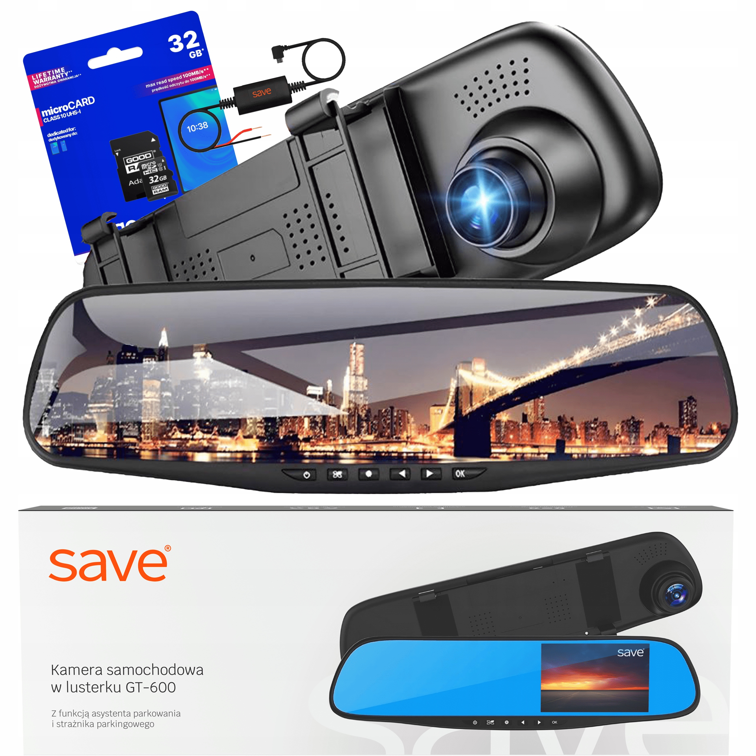 Videorekordér V Zrcátku Kamera Automobilová Pro Couvání Záznamník Jízdy