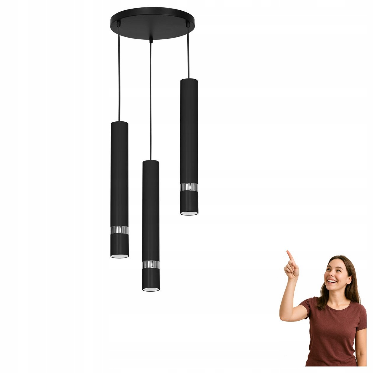 Trojitá závesná lampa na kruhu Reno 5153 Luminex