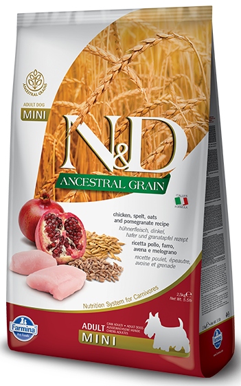 Farmina N&d Ancestral Grain Canine Adult Mini Kuře & Granátové jablko 7 kg
