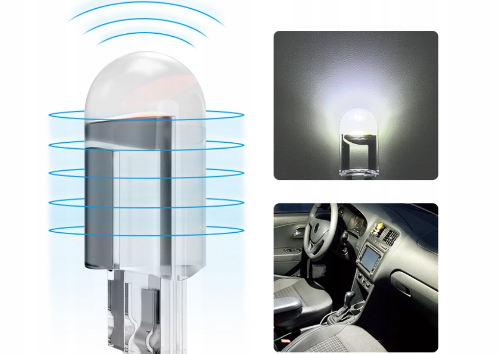 4x Żarówka LED W5W T10 COB TRANSPARENTNA Producent Inny