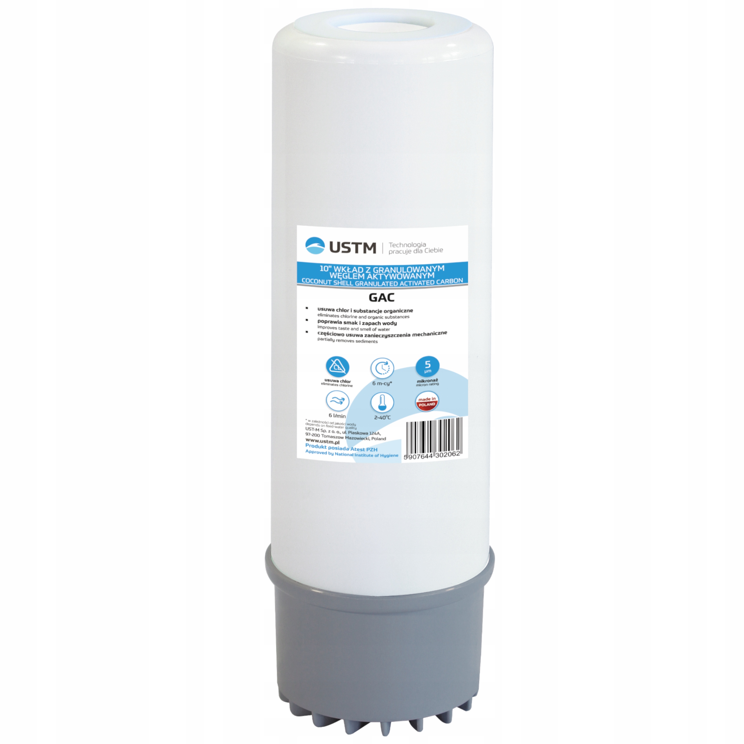 FILTR DO WODY WKŁAD 10' WĘGLOWY, WĘGIEL AKTYWOWANY EAN (GTIN) 5907644302062