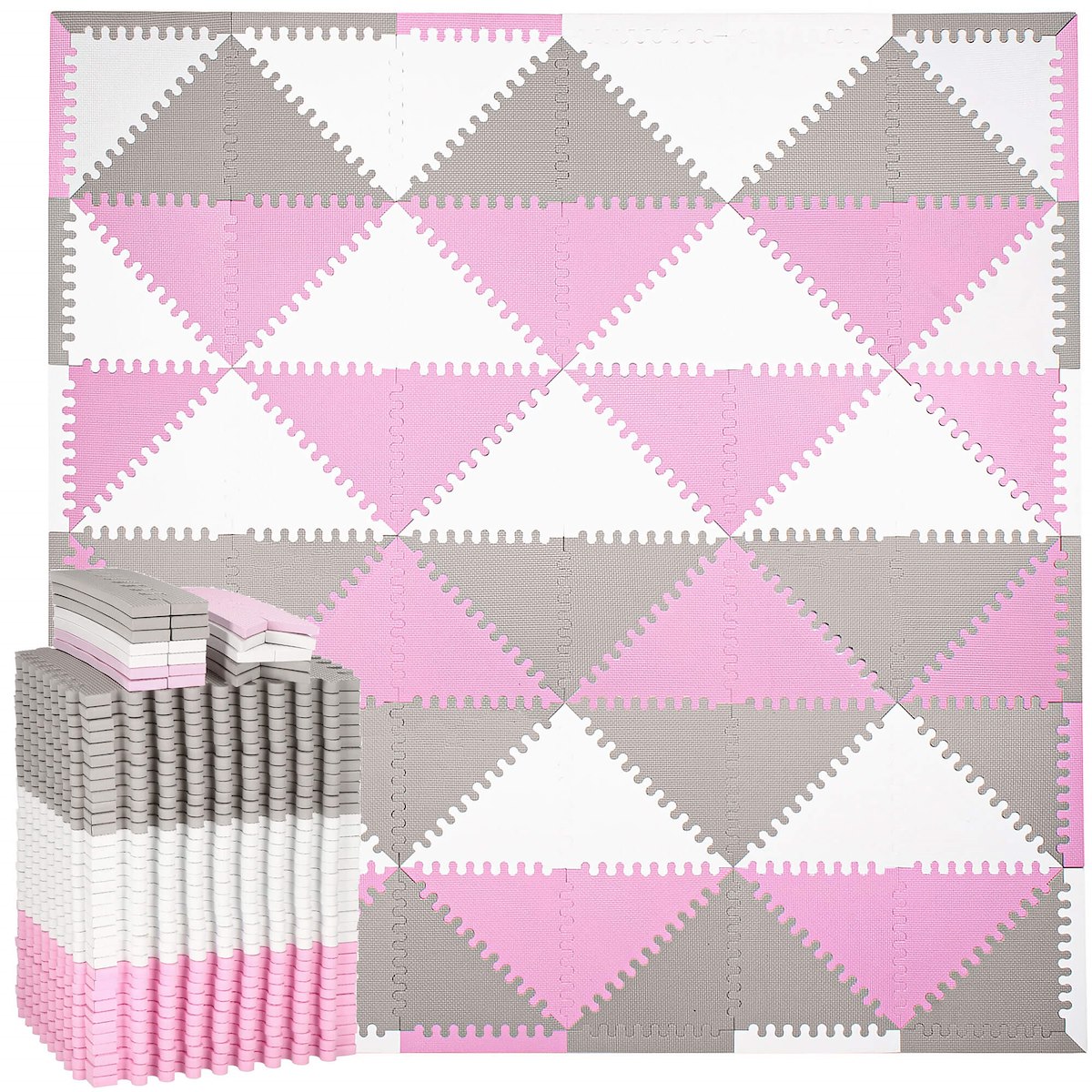 

Duża Mata Piankowa Eva 186X186 CM Puzzle Trójkąty