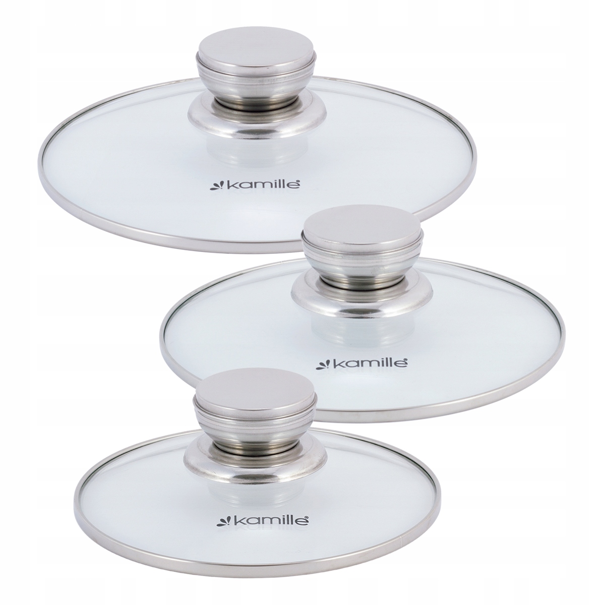 KOMPLET ZESTAW GARNKÓW Z POKRYWKĄ STAL 6 el. 1.5L, 2.0L, 3.0L Kolor srebrny