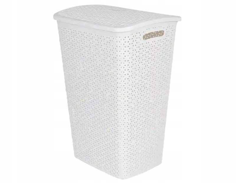 КОРЗИНА ДЛЯ БЕЛЬЯ ИЗ РОТАНГА БЕЛАЯ С КРЫШКОЙ ДЛЯ ВАННОЙ КОМНАТЫ