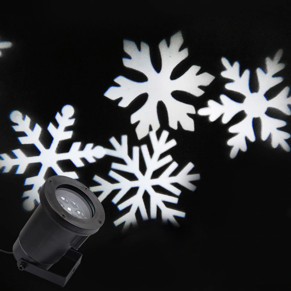 Рождественский проектор Хлопья Водонепроницаемый светодиодный проектор снега