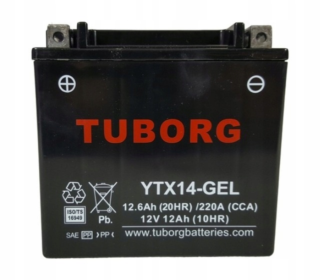 Акумулятор Tuborg YTX14-GEL 12.6 AH 220A AGM
