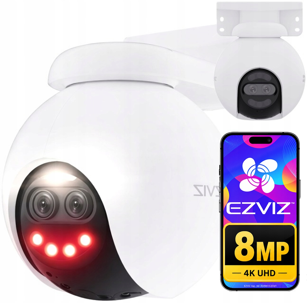 WiFi otočná kamera H80x Dualna 4K UltraHD 8MP 2MP Ezviz Autotracking Ai