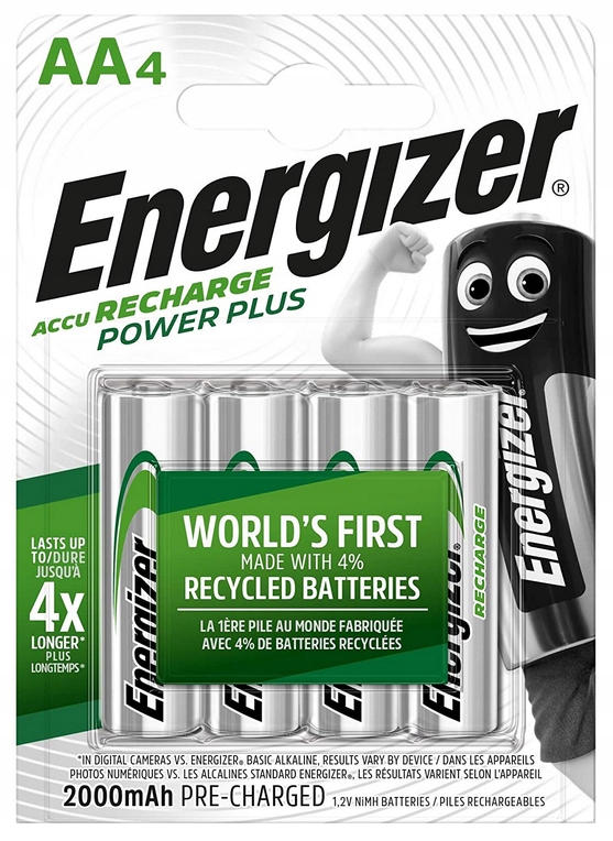 4x AKUMULÁTORY ENERGIZER Power Plus AA R6 2000mAh