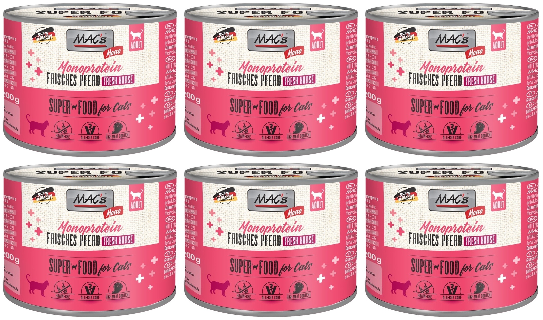 Levně MAC's Cat Monoprotein Konina 6 x 200 g