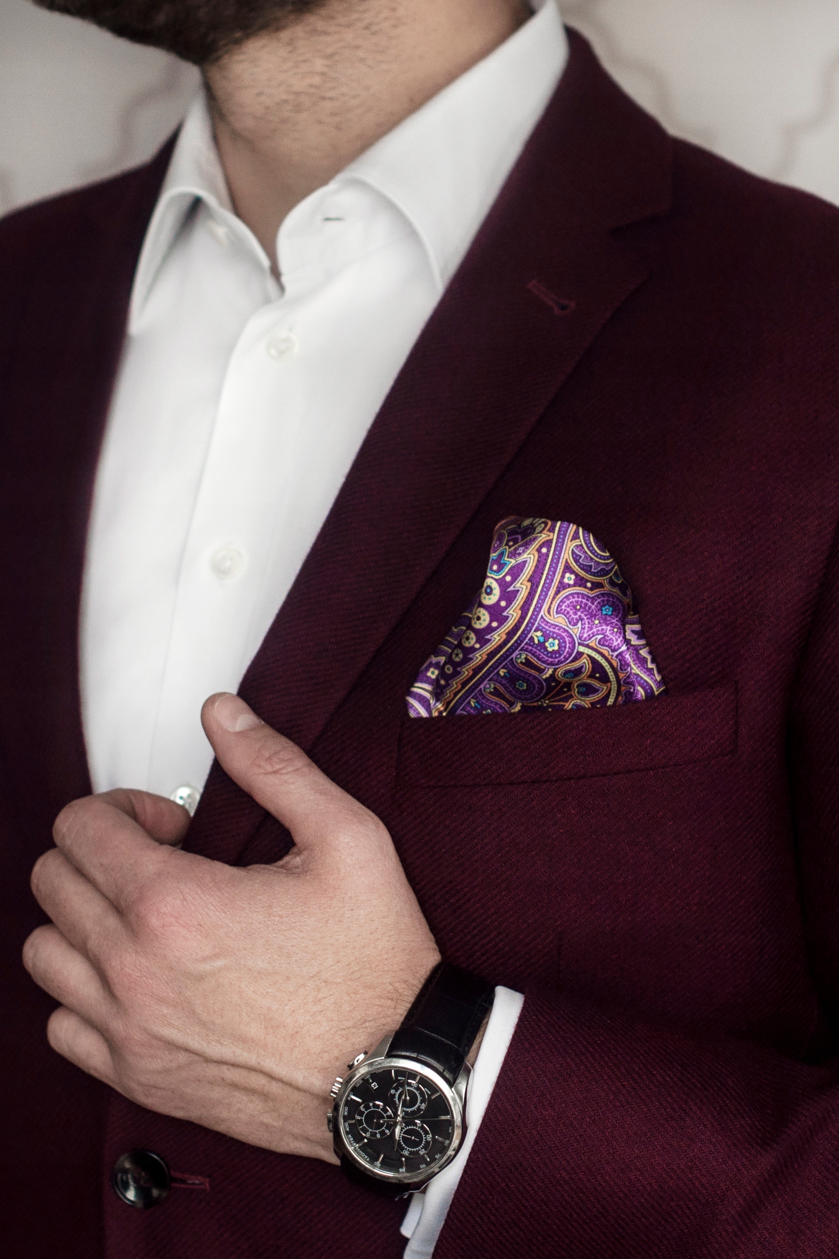 Poszetka Jedwabna French Violet Rozmiar uniwersalny