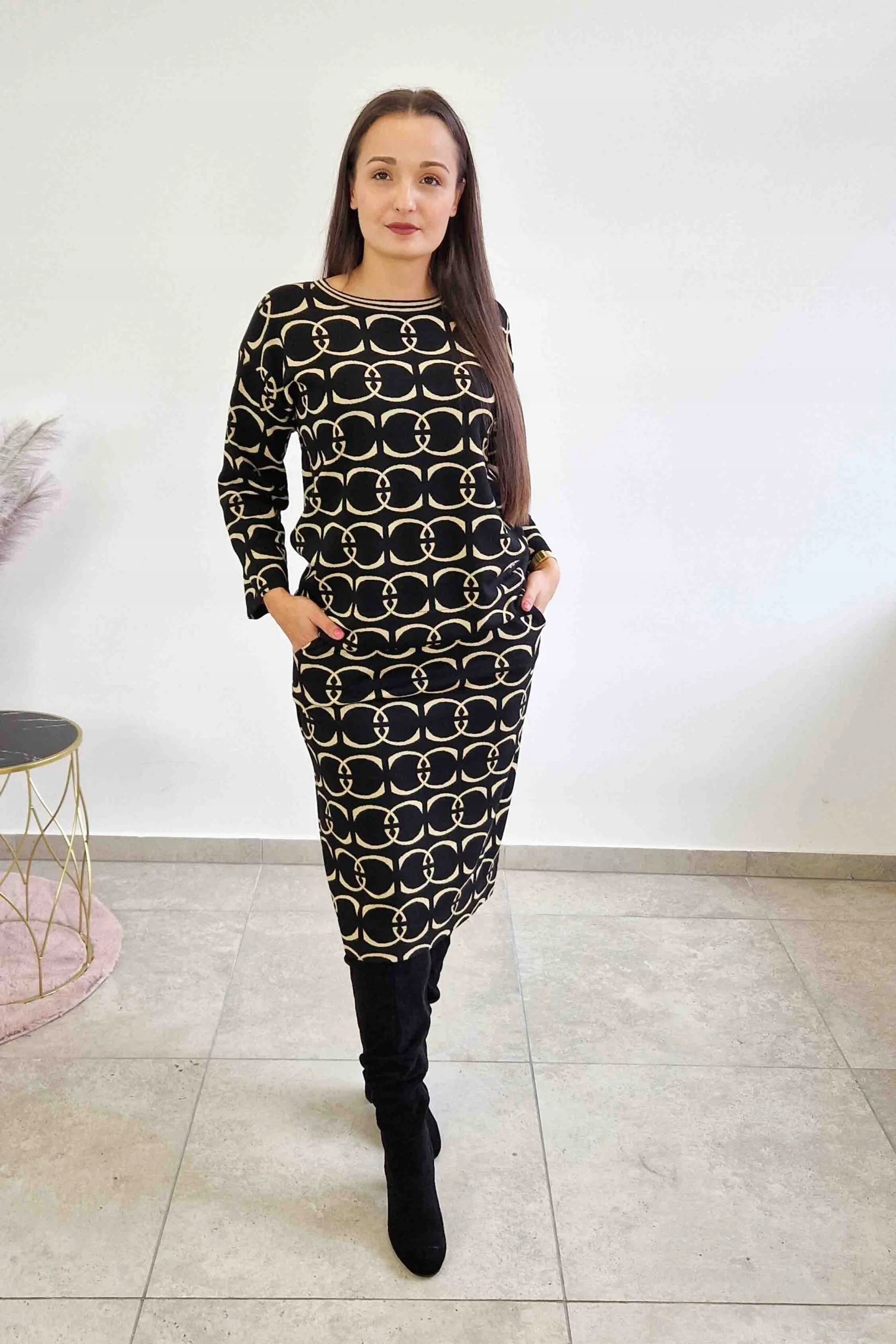 Elegantní komplet Glamour Halenka a Sukně Midi s CC vzory 42