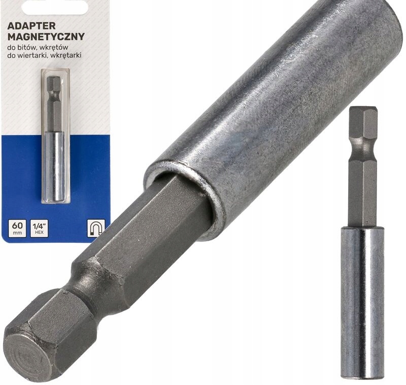 UCHWYT MAGNETYCZNY ADAPTER DO BITÓW NA WKRĘTARKĘ 1/4 60 mm