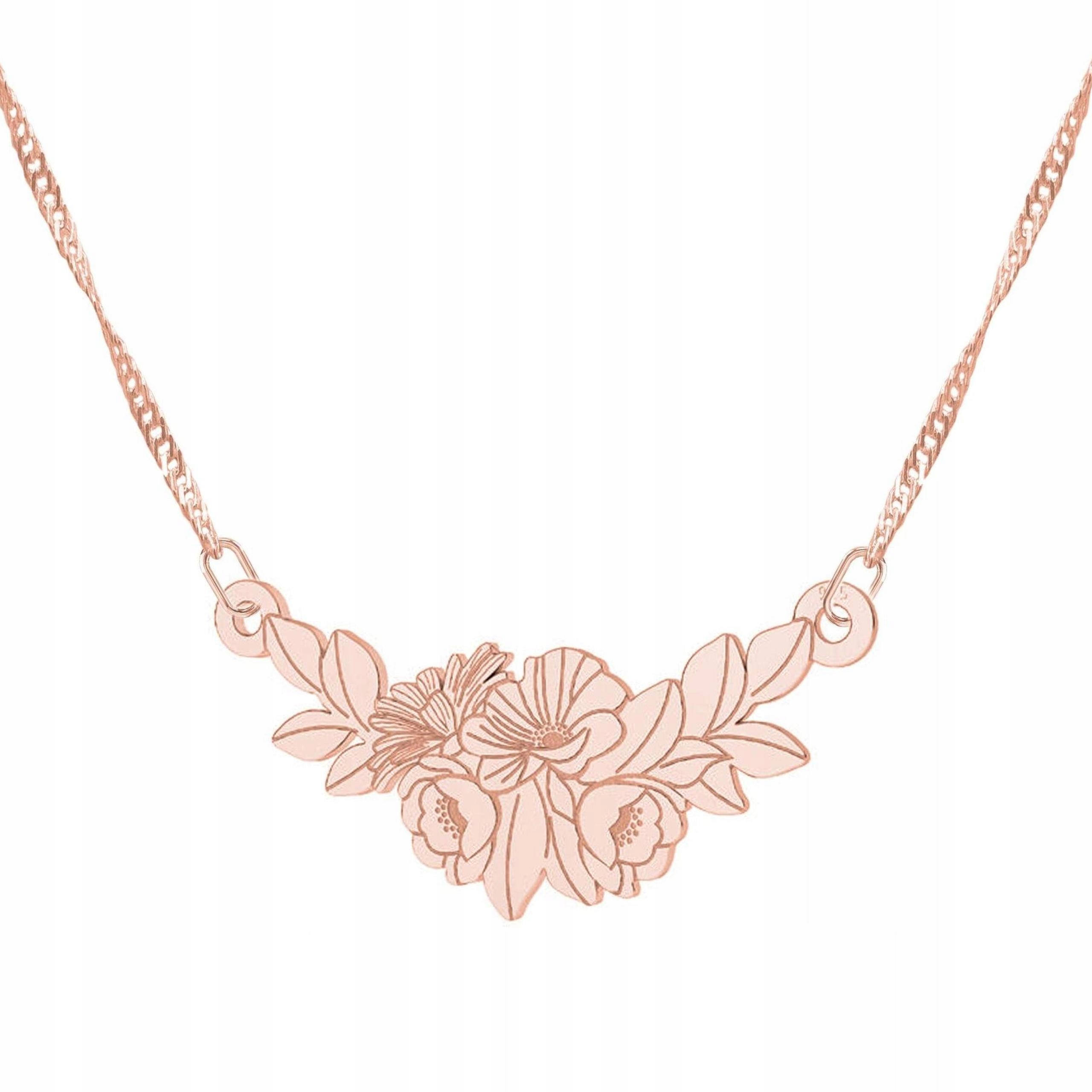 Pozlacený náhrdelník s kyticí květin Květiny Kytice květin Stříbro 925