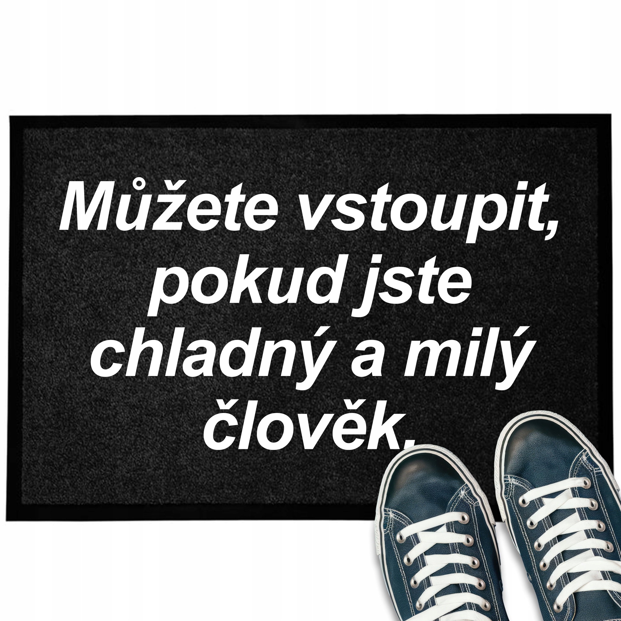 Wycieraczka Wejściowa Czarna Pod Drzwi Napis Wejdź, Jeśli Jesteś Spoko