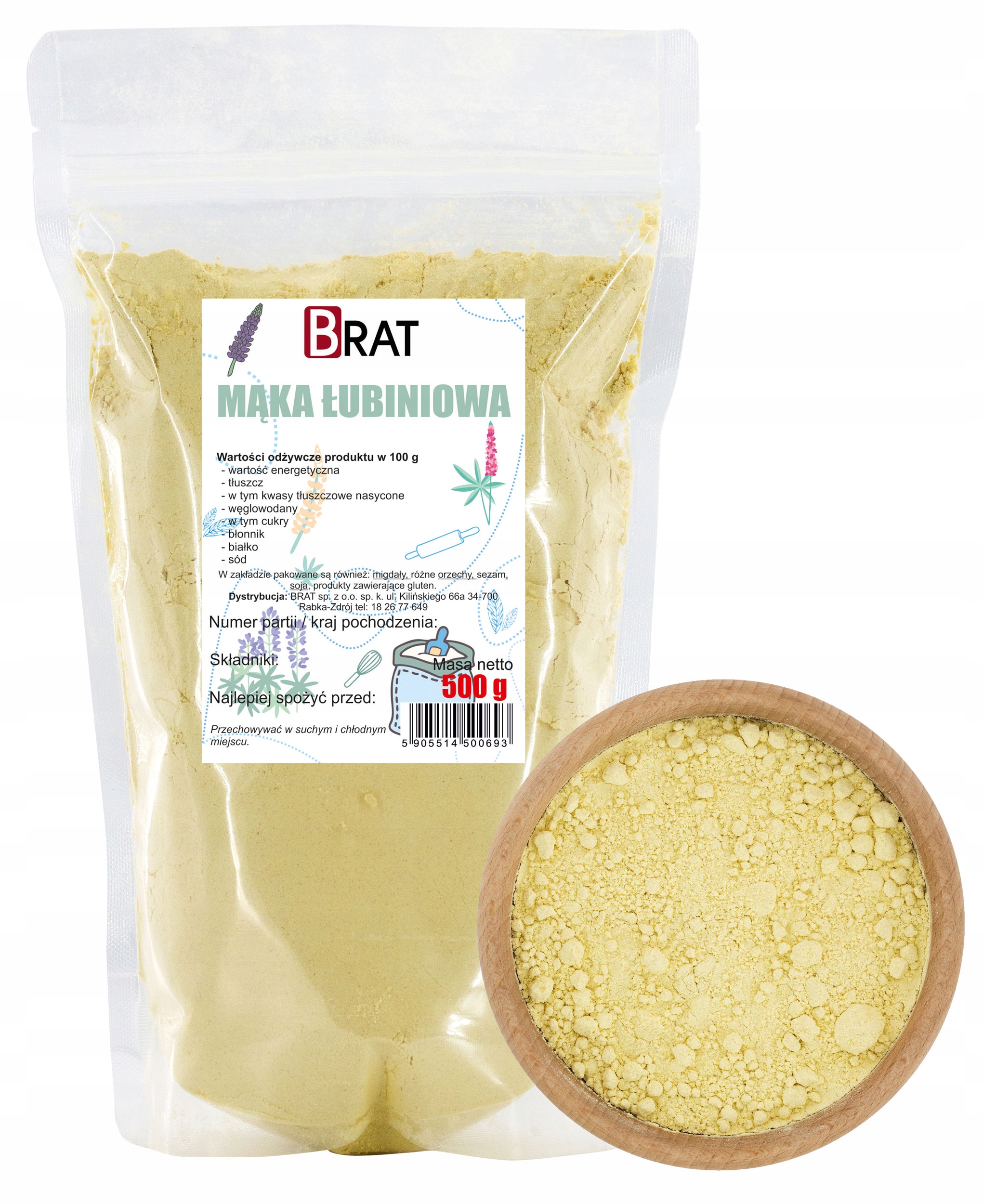 Levně 3X Brat Lupinová mouka 500 g