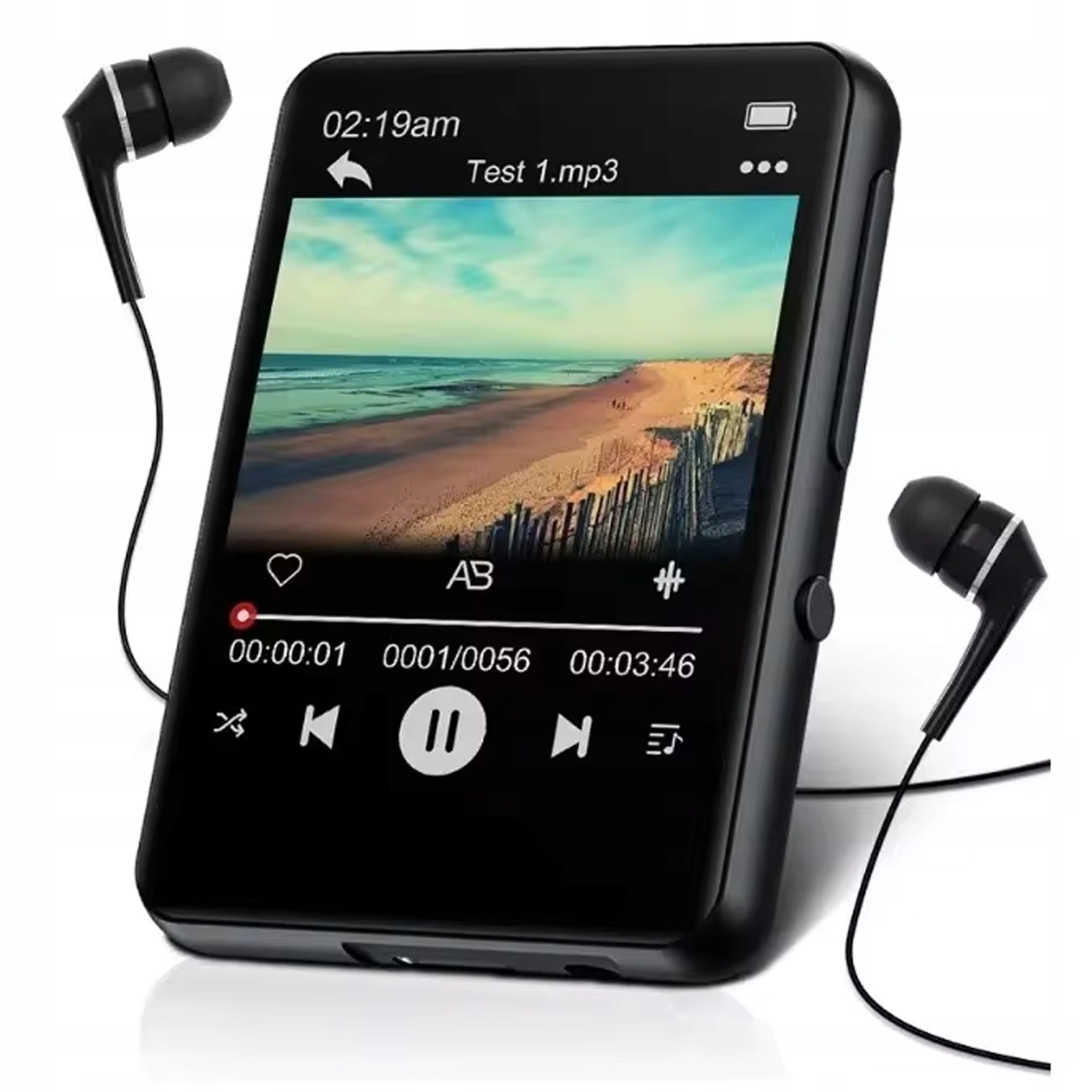 Přehrávač MP3 32GB Bluetooth Přenosný HiFi Fm rádio Diktafon Pl Dotykový