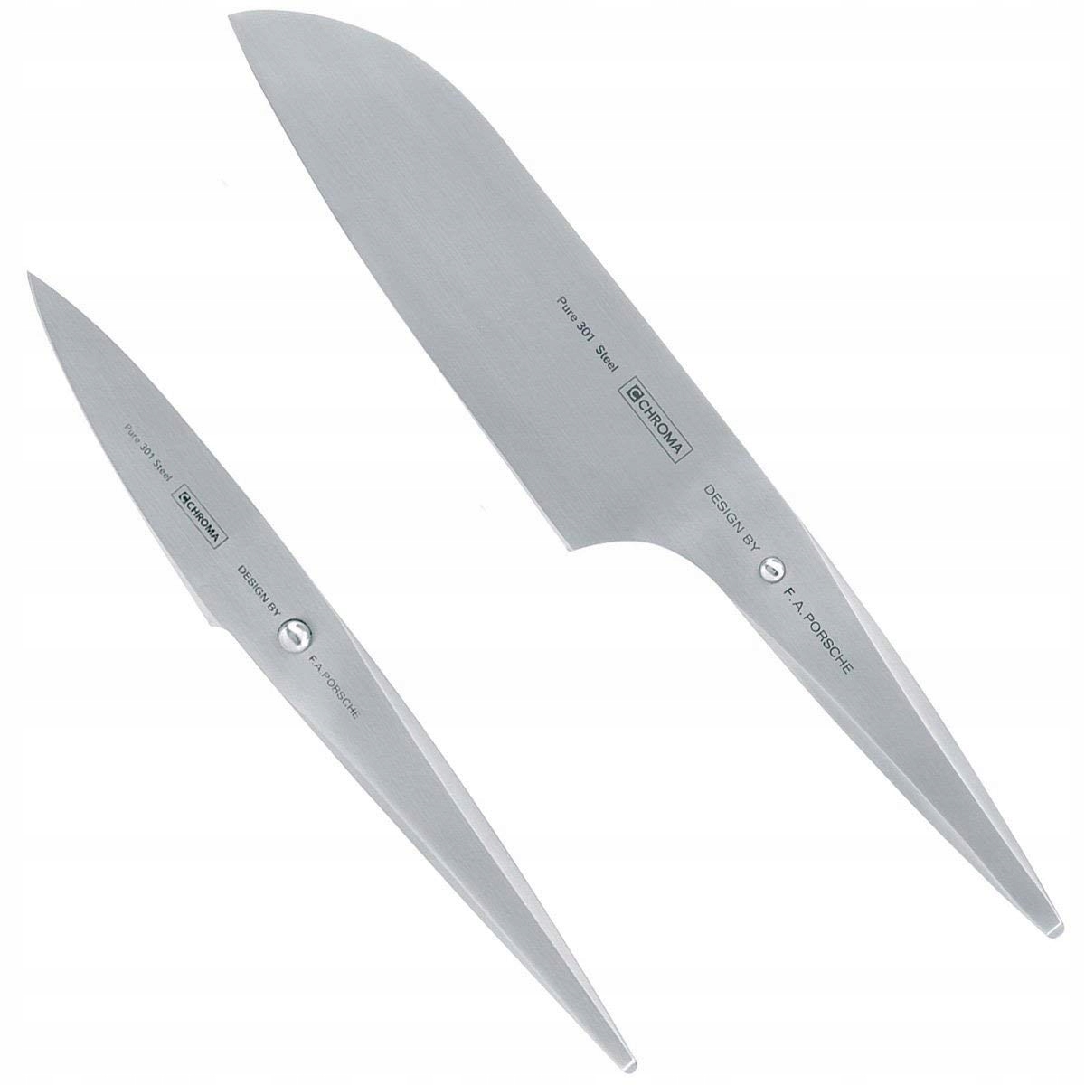 Chroma Type 301 Nôž Santoku, Nôž na lúpanie Sada 2 nožov