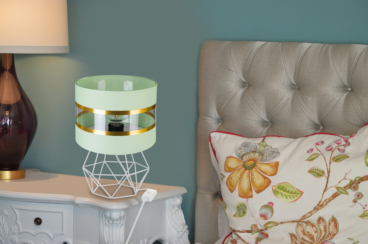 LAMPKA NOCNA STOŁOWA BIURKOWA NOWOCZESNA ABAŻUR Typ nocna stołowa