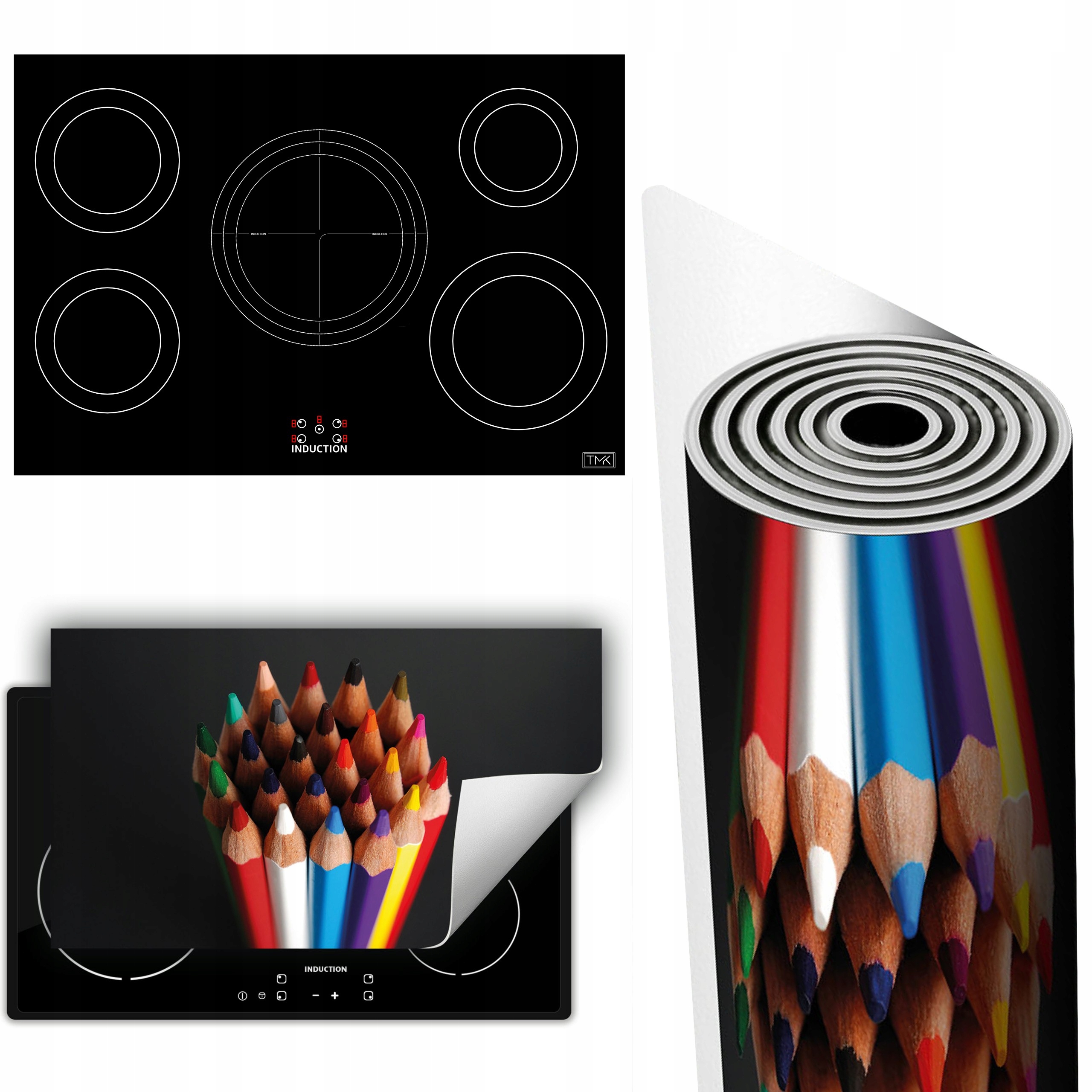 Vinylová Podložka Na Ochranu Kuchyňské Desky 90x52 barevná pastelky