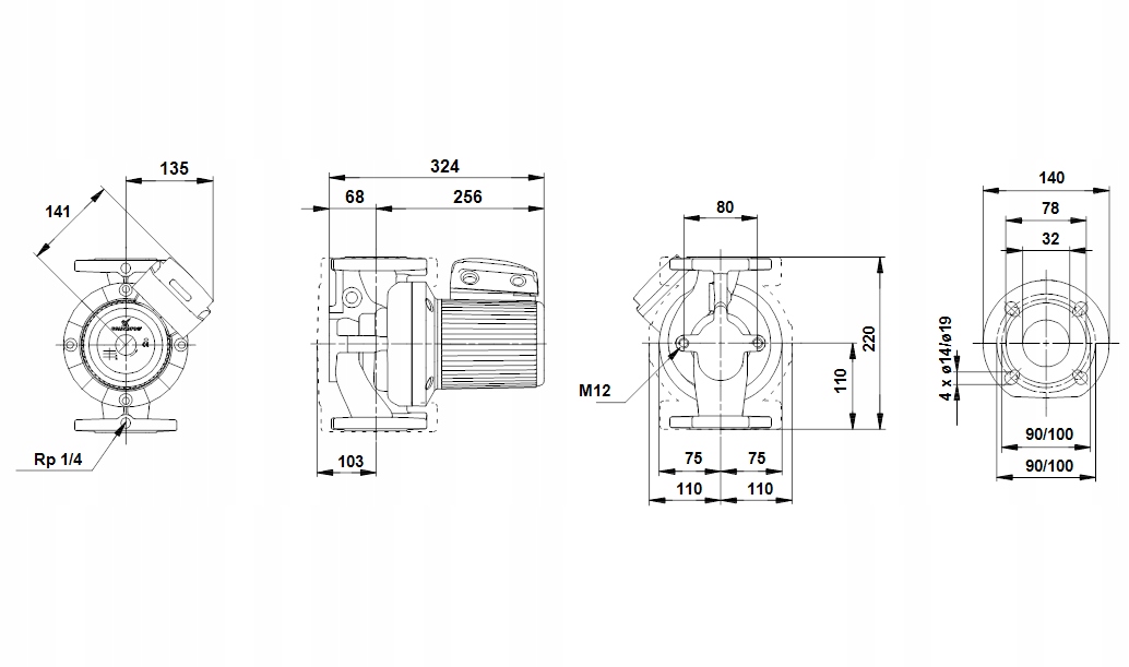 Pompa Obiegowa Grundfos UPS 32-120/2 używana z gwa Marka inny