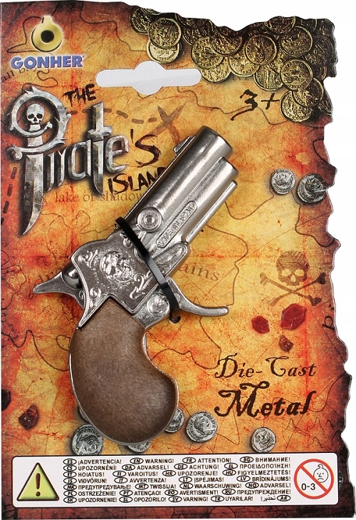 Mały metalowy pistolet pirata Gonher 8,5 cm 156/0 Marka Gonher