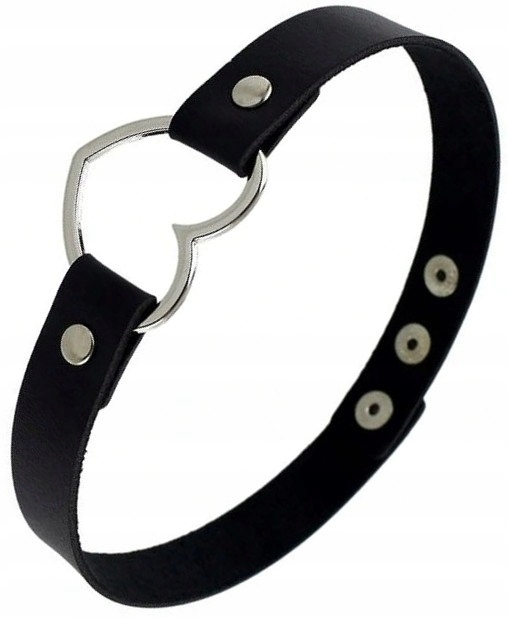 

obroża Skórzany naszyjnik Choker serce gothic Rock