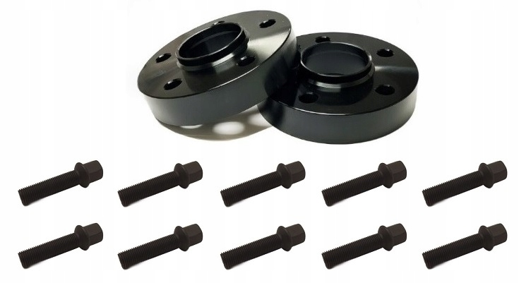 Černé distanční prvky 5x112 66.5 25 mm Oem černé šrouby Audi A4 A5 A6 A7 A8
